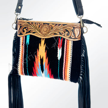 American Darling Cross Body Hand Tooled Saddle Blanket Genuine Leather Western Women Bag Handbag Purse | Crossbody for Cute